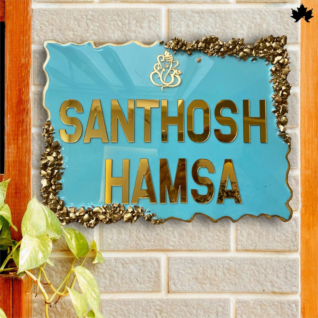 Gold Letter Nameplate Online India | Elegant Custom Door Nameplate