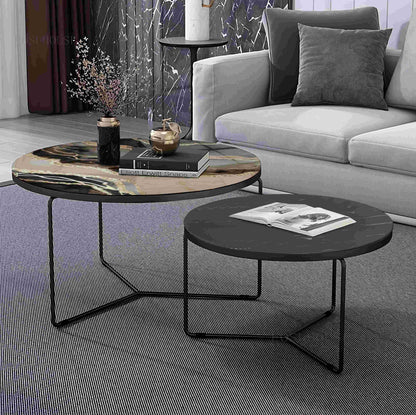 Nested Tables for Living Room – Modern Luxury Epoxy & Metal Set | Fankaarlok