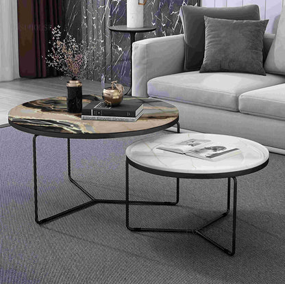 Nested Tables for Living Room – Modern Luxury Epoxy & Metal Set | Fankaarlok