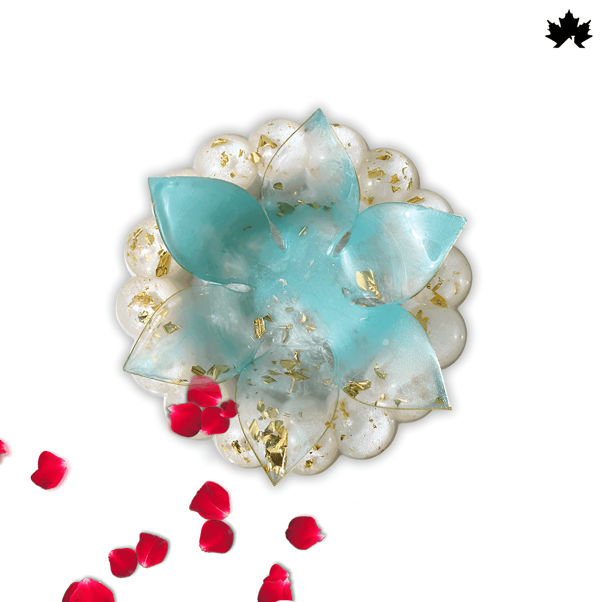 Aqua Pearl Diya Holder - Elegant Jyot and Diya Holder for Aarti and Pooja Rituals - Fankaarlok