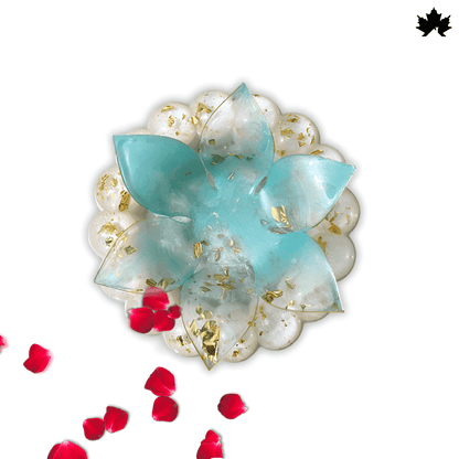 Aqua Pearl Diya Holder - Elegant Jyot and Diya Holder for Aarti and Pooja Rituals - Fankaarlok