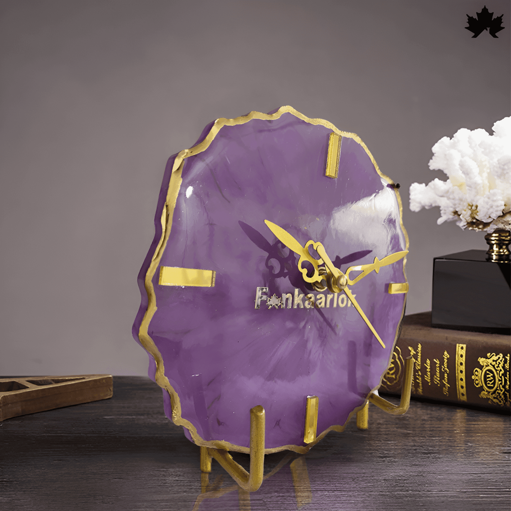 Purple Royale Desk Clock – Personalized Corporate Gifts for Employees | Fankaarlok - Fankaarlok