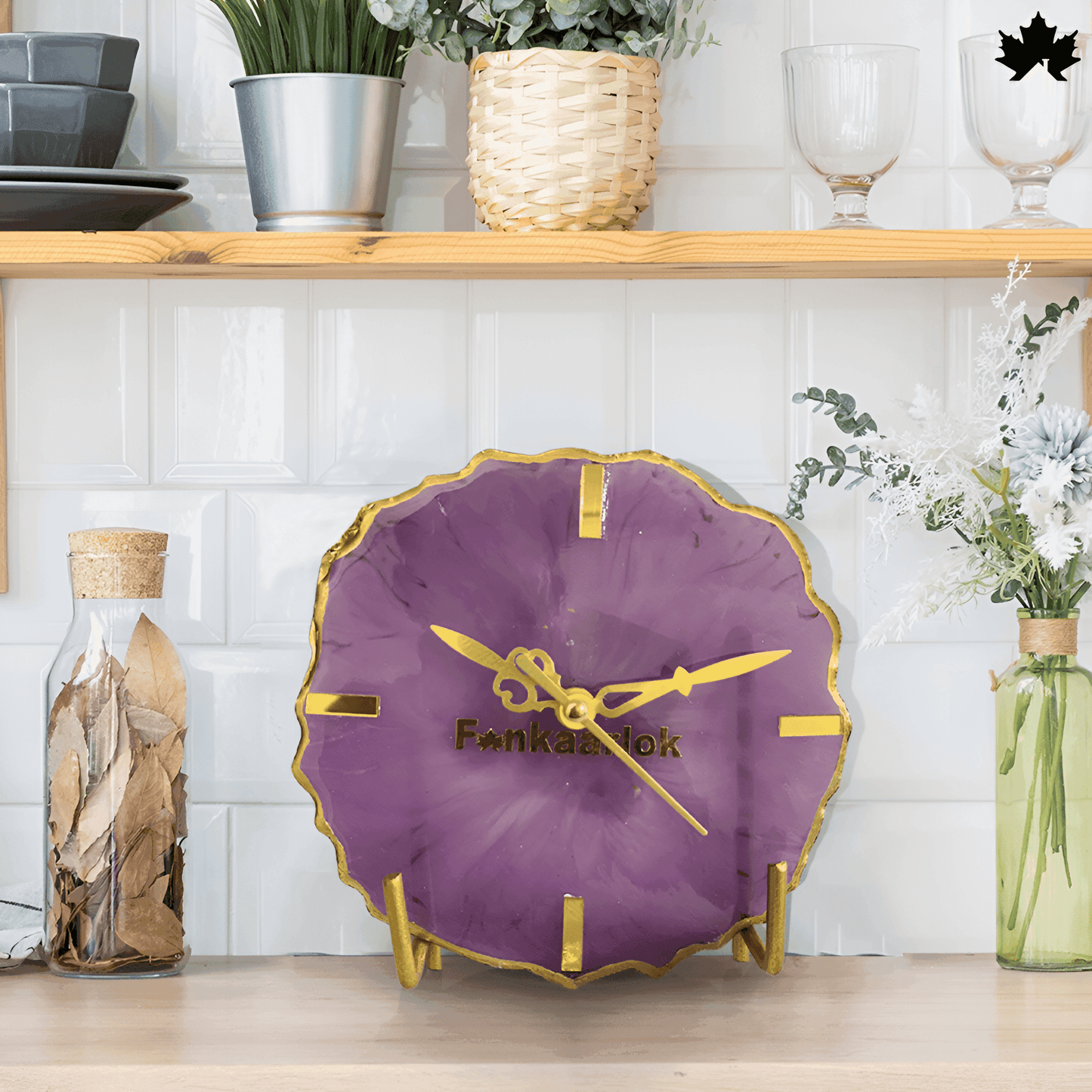 Purple Royale Desk Clock – Personalized Corporate Gifts for Employees | Fankaarlok - Fankaarlok