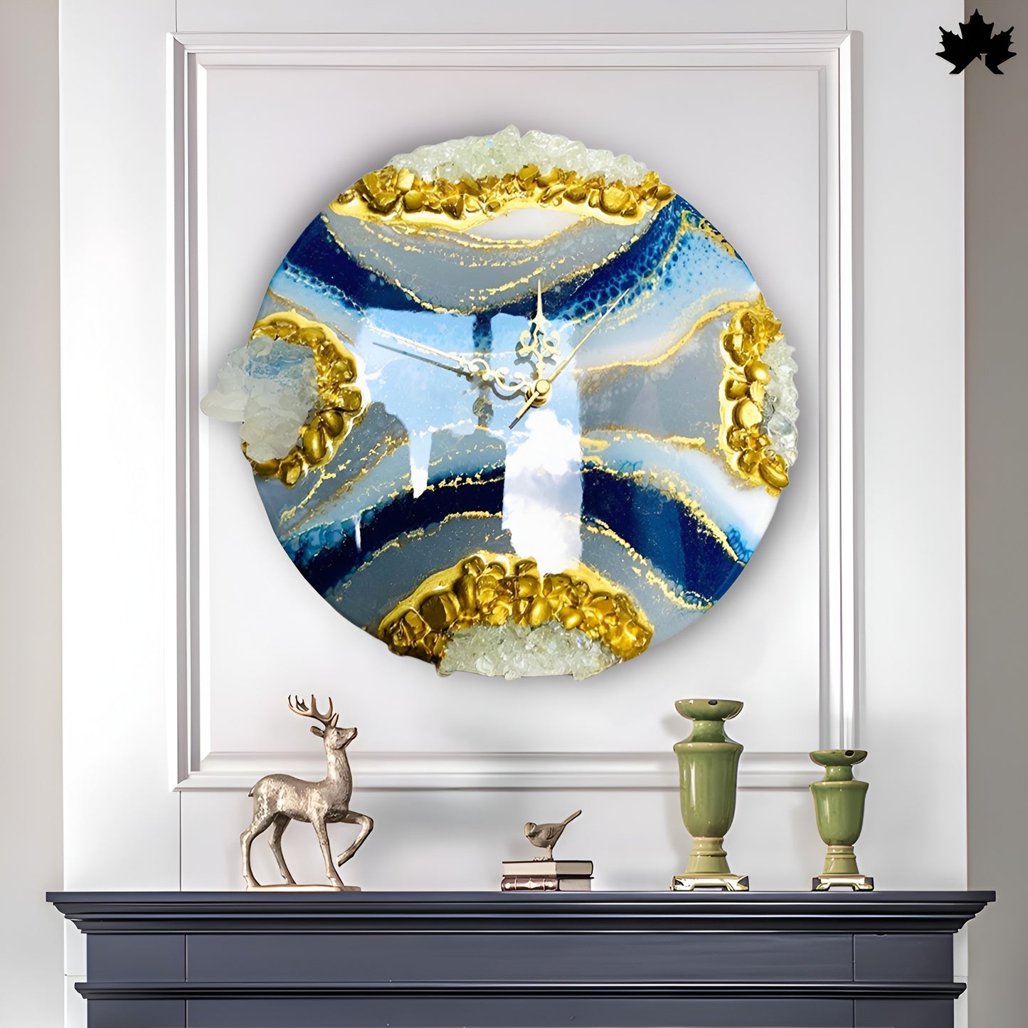 Geode Resin Art Clock – Crystal Edge Design | Round Wall Clock by Fankaarlok