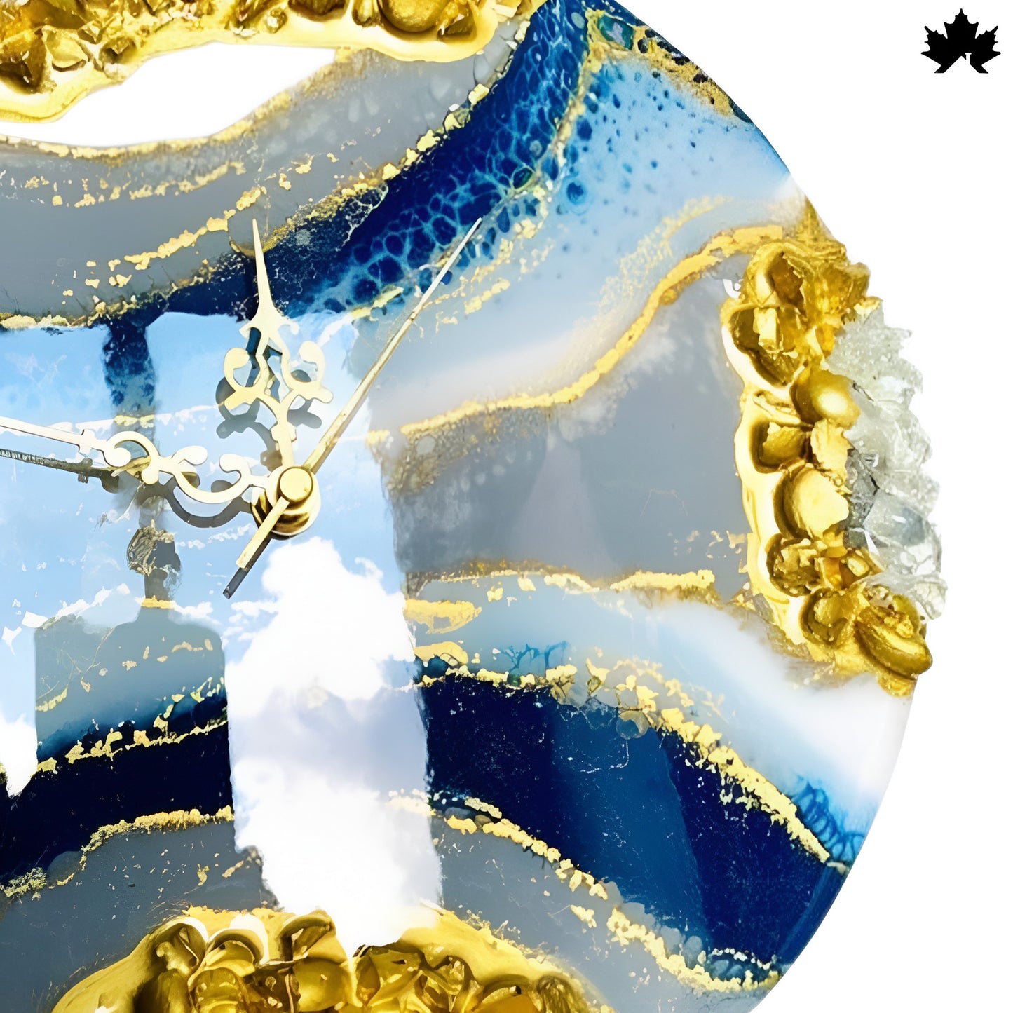 Geode Resin Art Clock – Crystal Edge Design | Round Wall Clock by Fankaarlok