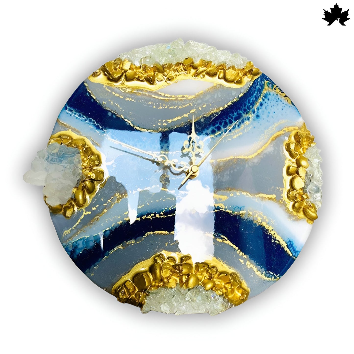Geode Resin Art Clock – Crystal Edge Design | Round Wall Clock by Fankaarlok