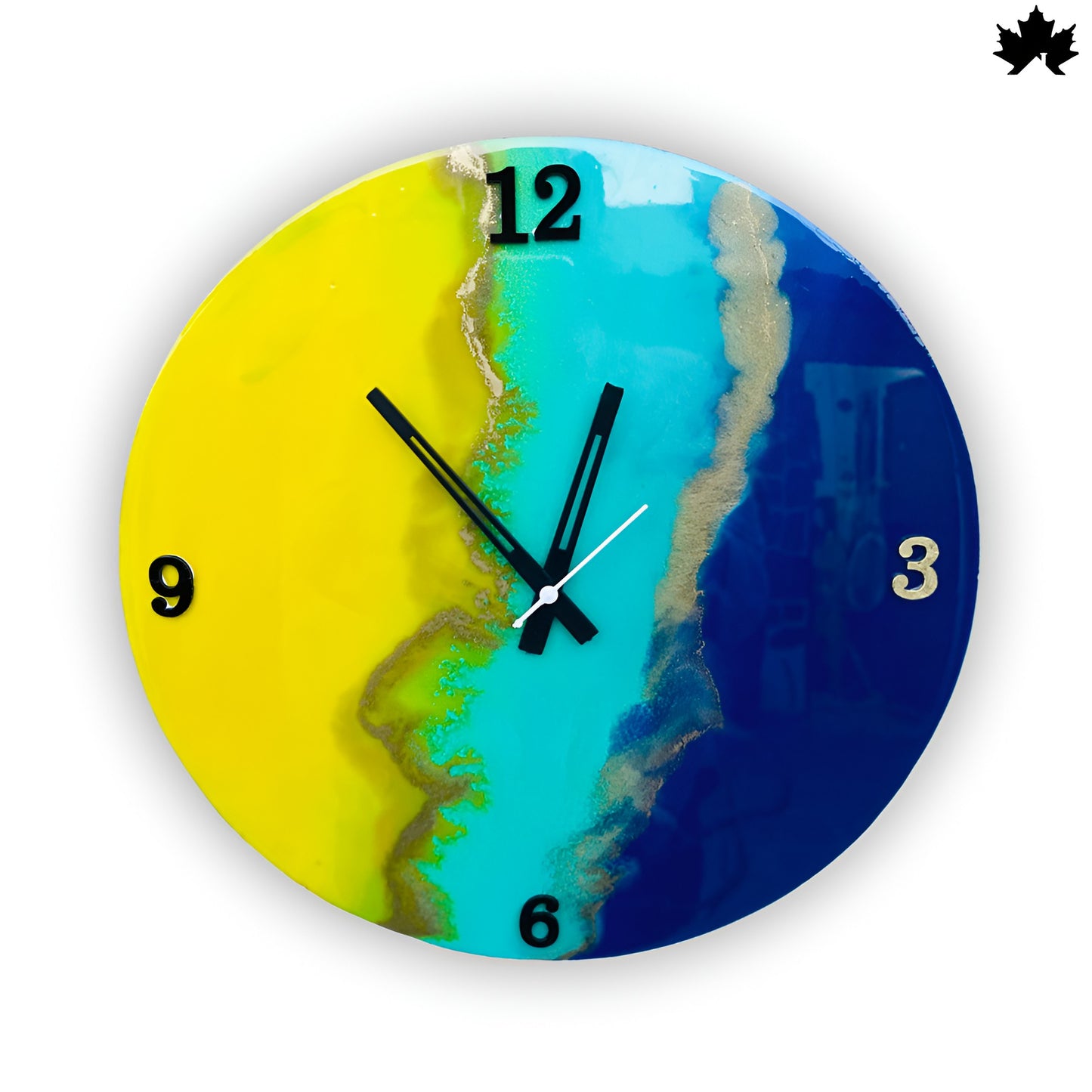 Resin Art Clock – Bold Modern Splash Design | Living Room Wall Decor Clock by Fankaarlok