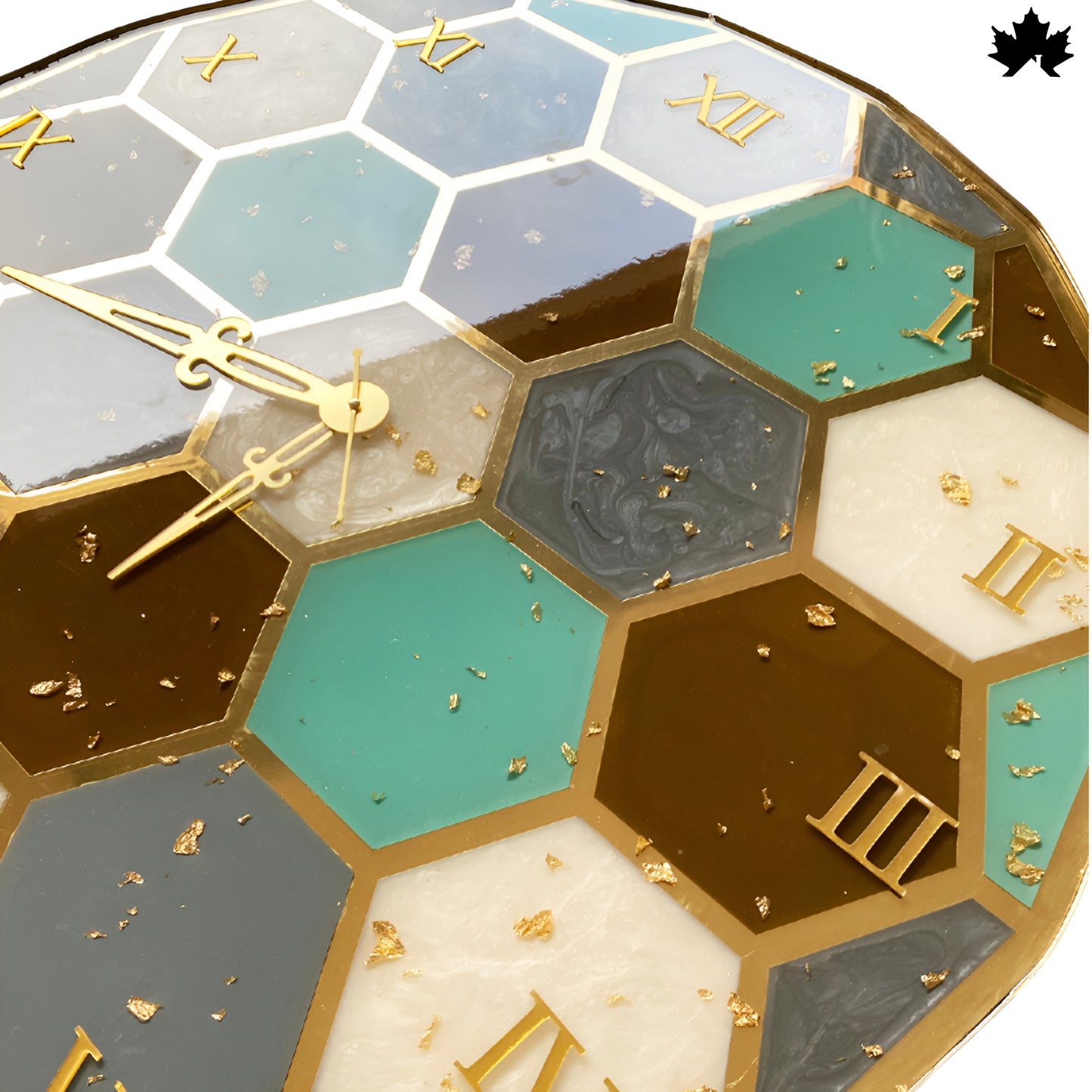 Hexagon Mosaic Pattern – Resin Art Clock  | Unique Wall Clock Design by Fankaarlok