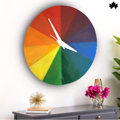 Rainbow Spectrum Resin Art Clock | Premium Wall Clock by Fankaarlok