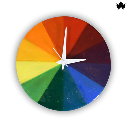 Rainbow Spectrum Resin Art Clock | Premium Wall Clock by Fankaarlok
