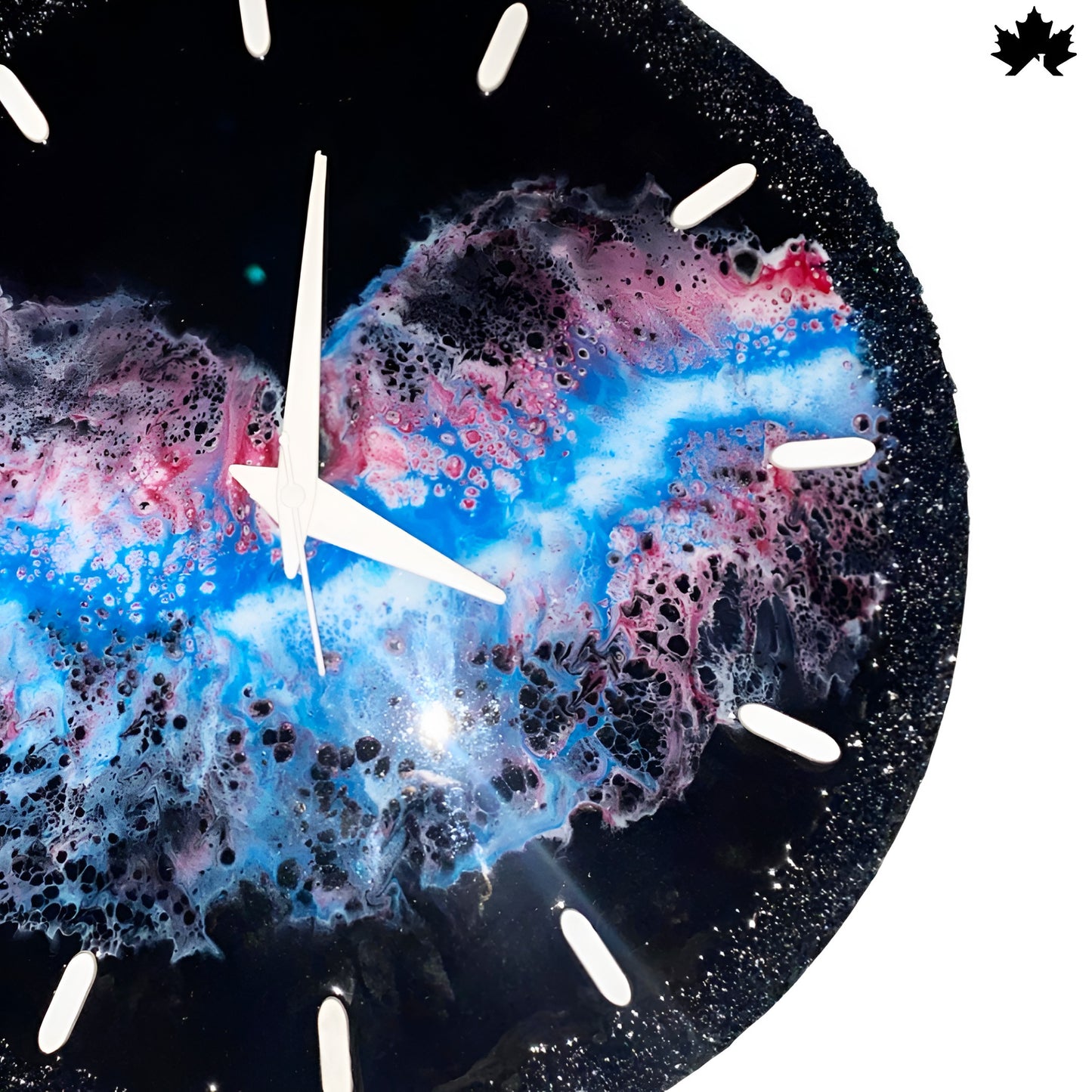 Galaxy Resin Art Clock – Sparkle Edge Design | Home Decor Wall Clock by Fankaarlok