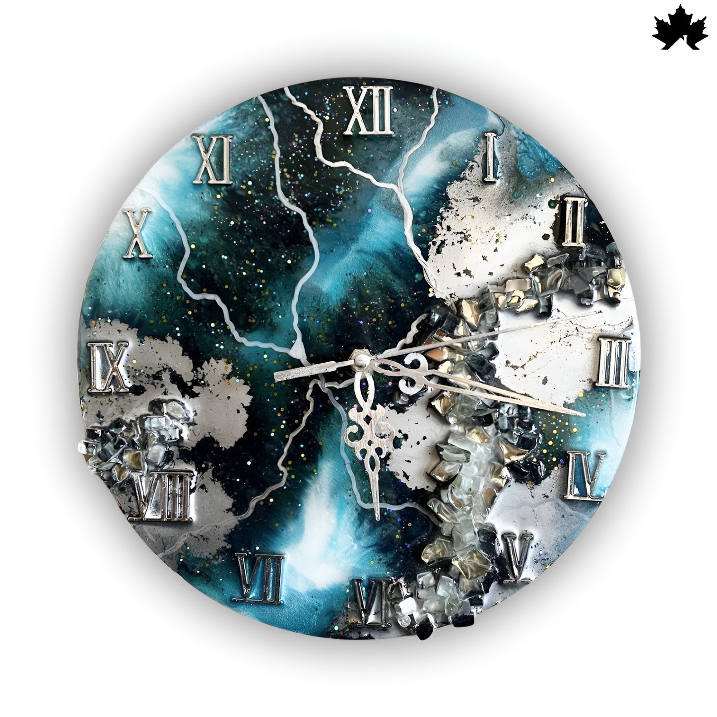 Geode Resin Art Clock – Metallic Design | Buy Wall Clock Online from Fankaarlok