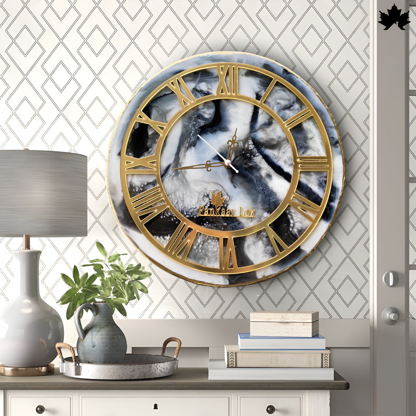 Premium Resin Art Home Decor | Royal Wall Clock by Fankaarlok