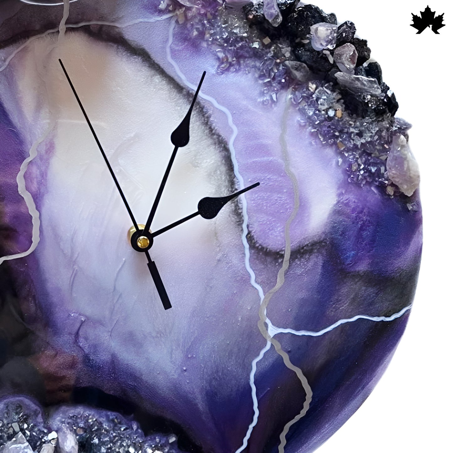 Amethyst Crystal Resin Art Clock –  Geode Wall Clock by Fankaarlok