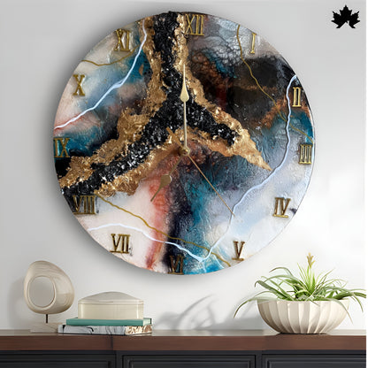 Geode Wall Clock – Black Gold Crystal Design | Classy Wall Clock Design by Fankaarlok