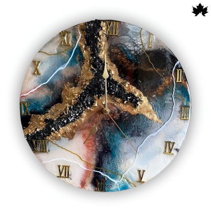 Geode Wall Clock – Black Gold Crystal Design | Classy Wall Clock Design by Fankaarlok