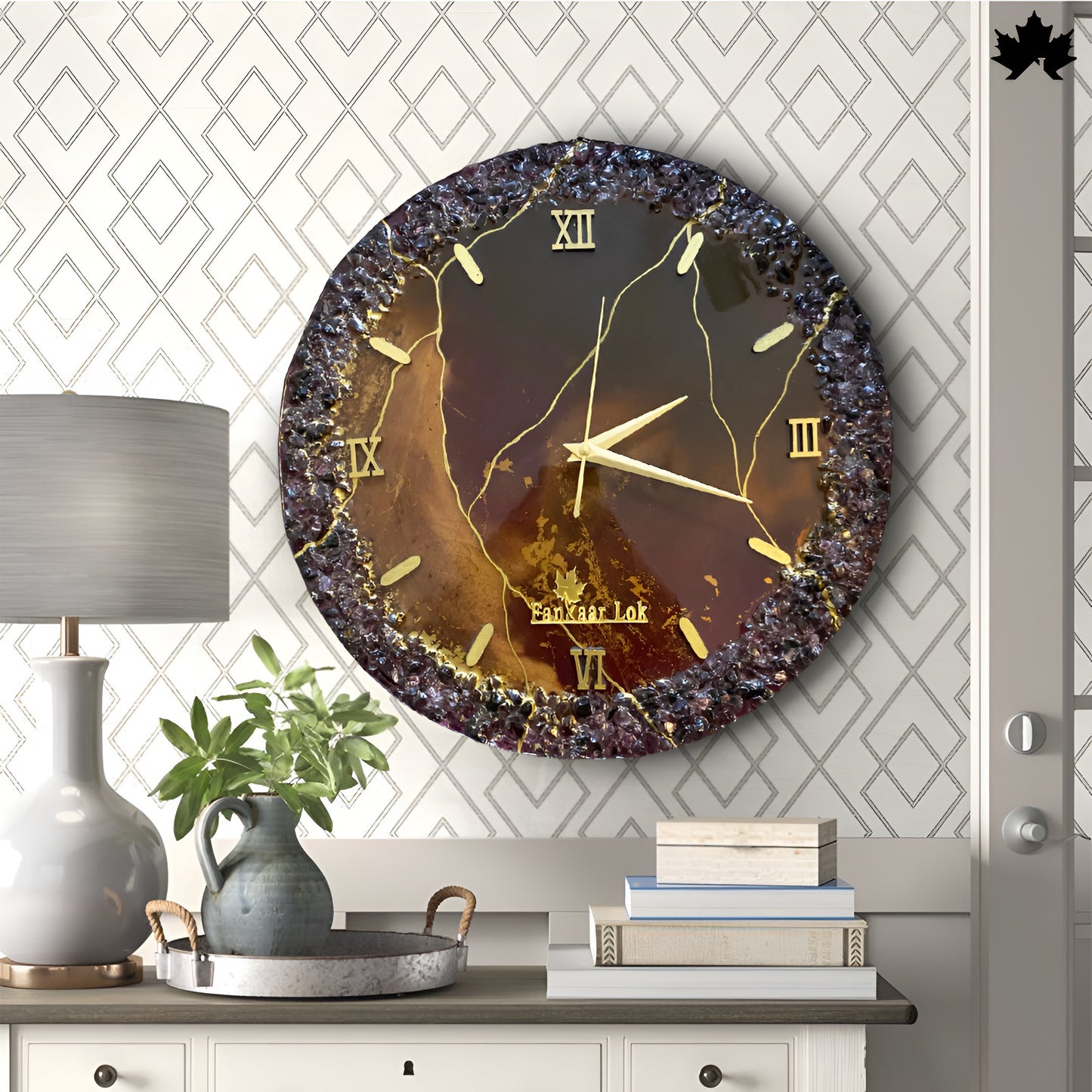 Fancy Wall Clock – Premium Geode Crystal Resin Design | Fancy Wall Clock by Fankaarlok