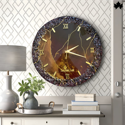Fancy Wall Clock – Premium Geode Crystal Resin Design | Fancy Wall Clock by Fankaarlok