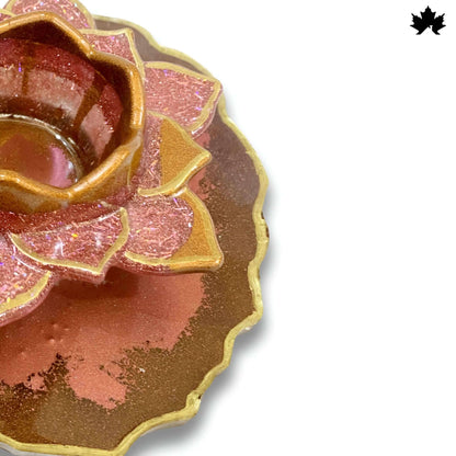 Brass Diya with Holder | Designer Floral Base for Pooja & Gifting - Fankaarlok