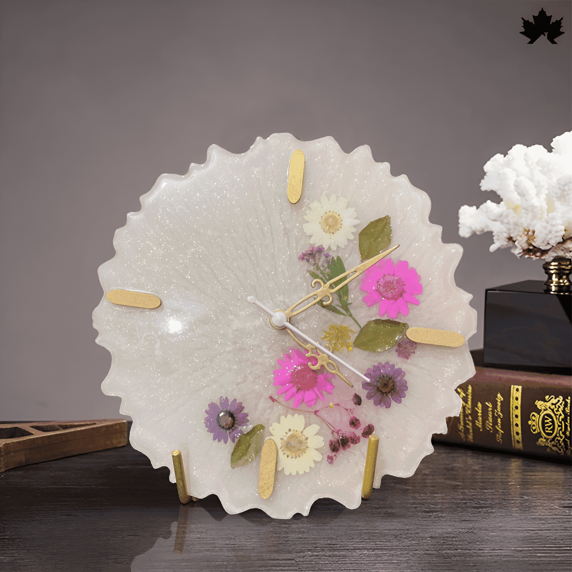 Floral Harmony Desk Clock – Premium Corporate Gifts India | Fankaarlok - Fankaarlok