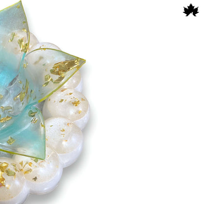 Aqua Pearl Diya Holder - Elegant Jyot and Diya Holder for Aarti and Pooja Rituals - Fankaarlok