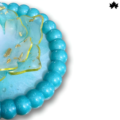 Diwali Decorative Diya Set with Brass Diya & Blue Floral Base | Fankaarlok - Fankaarlok