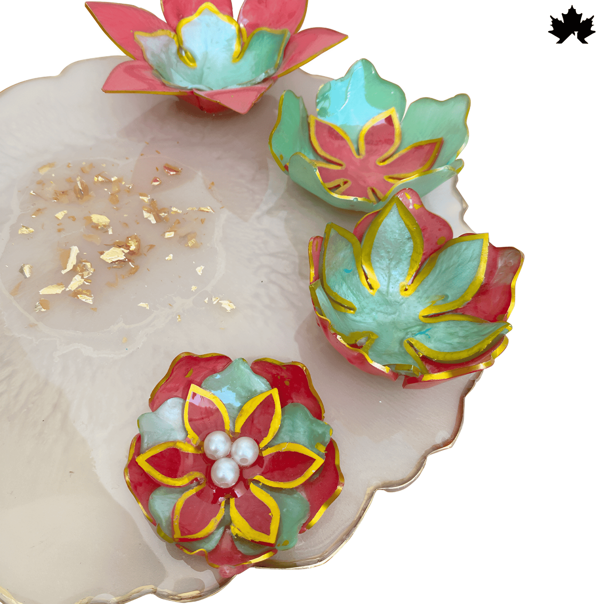 Luxury Pooja Thali for Gifting | Designer Lotus Bowl Thali for Festivals & Weddings - Fankaarlok