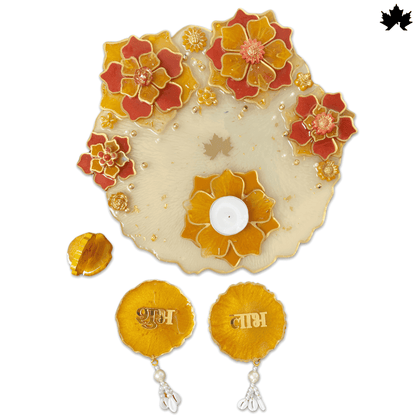 Corporate Diwali Gift Hamper India | Luxury Pooja Thali with Shubh Laabh - Fankaarlok