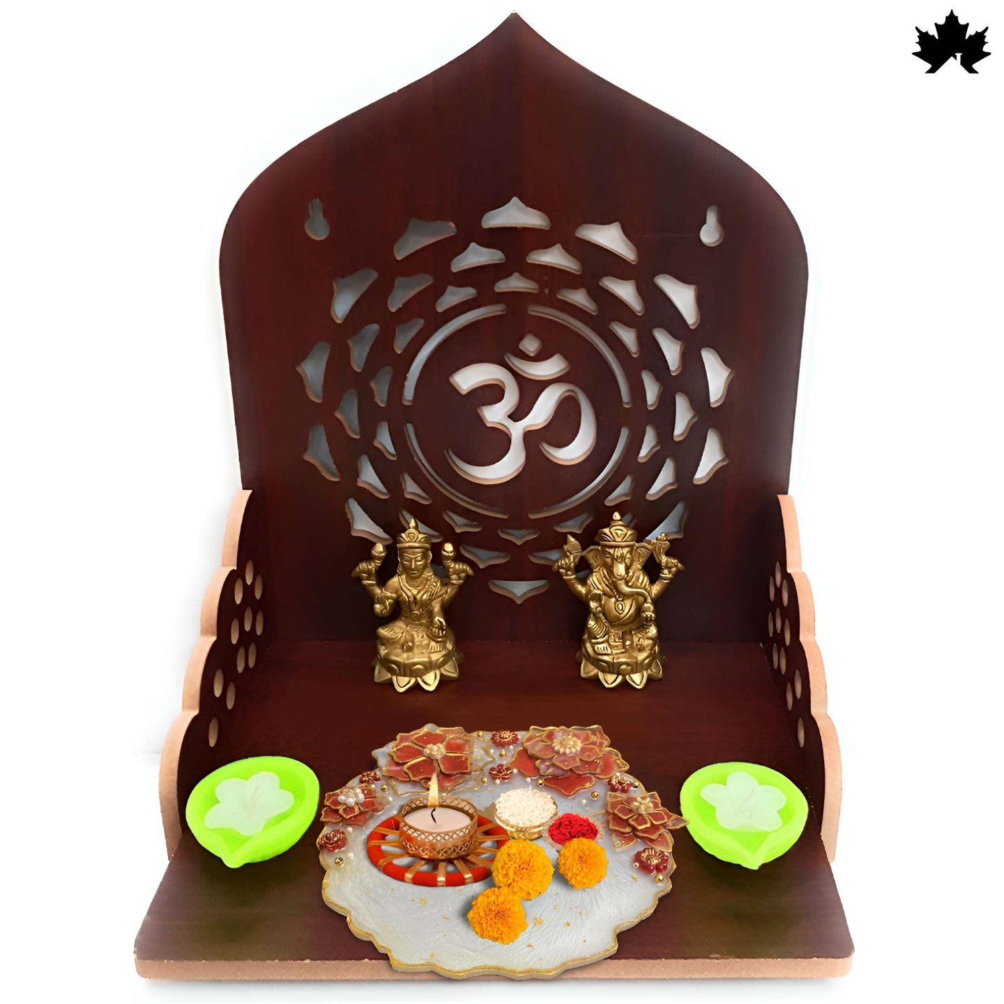 Scarlet Bloom Luxury Pooja Thali with Floral Detailing | Fankaarlok - Fankaarlok