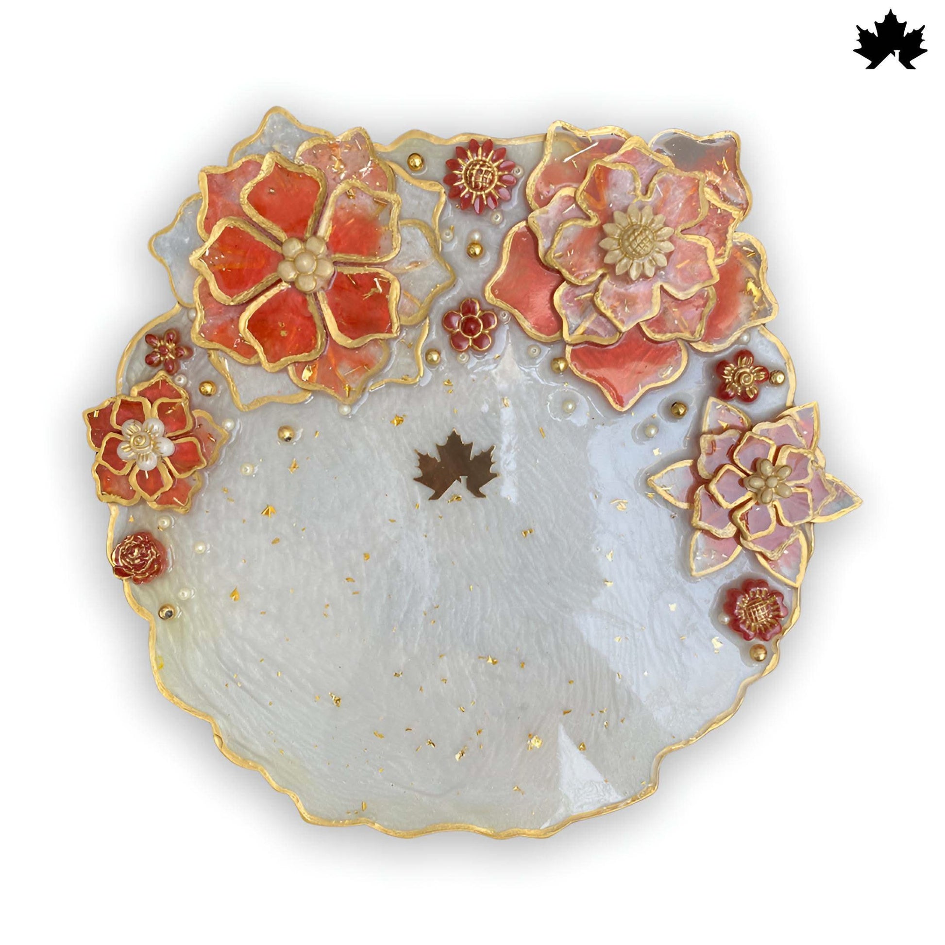 Scarlet Bloom Luxury Pooja Thali with Floral Detailing | Fankaarlok - Fankaarlok