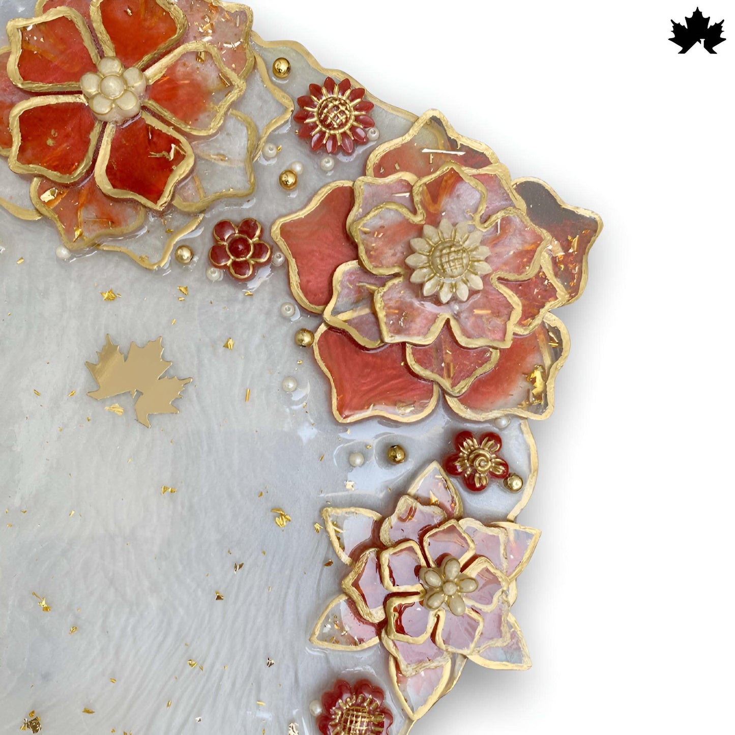 Scarlet Bloom Luxury Pooja Thali with Floral Detailing | Fankaarlok - Fankaarlok