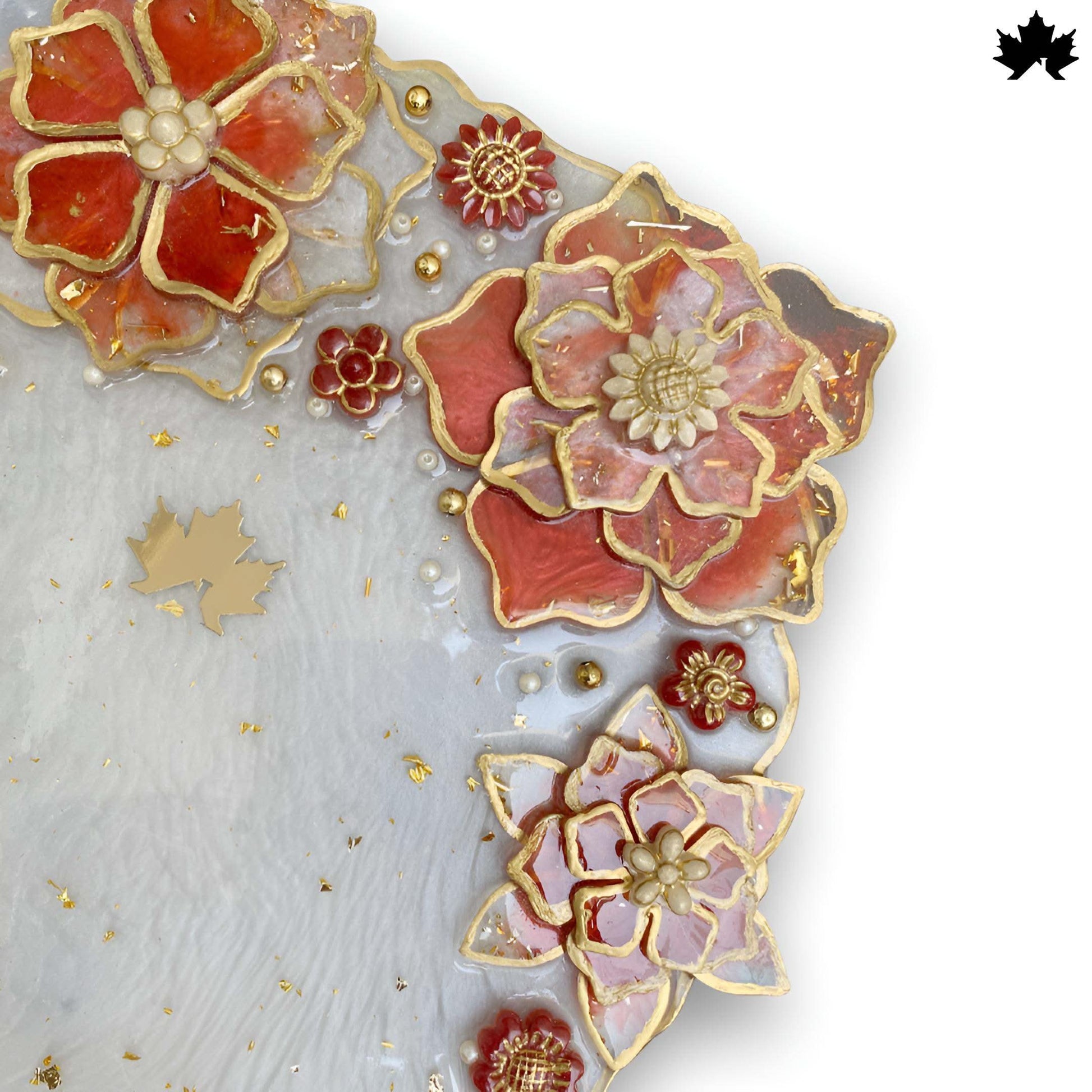 Scarlet Bloom Luxury Pooja Thali with Floral Detailing | Fankaarlok - Fankaarlok