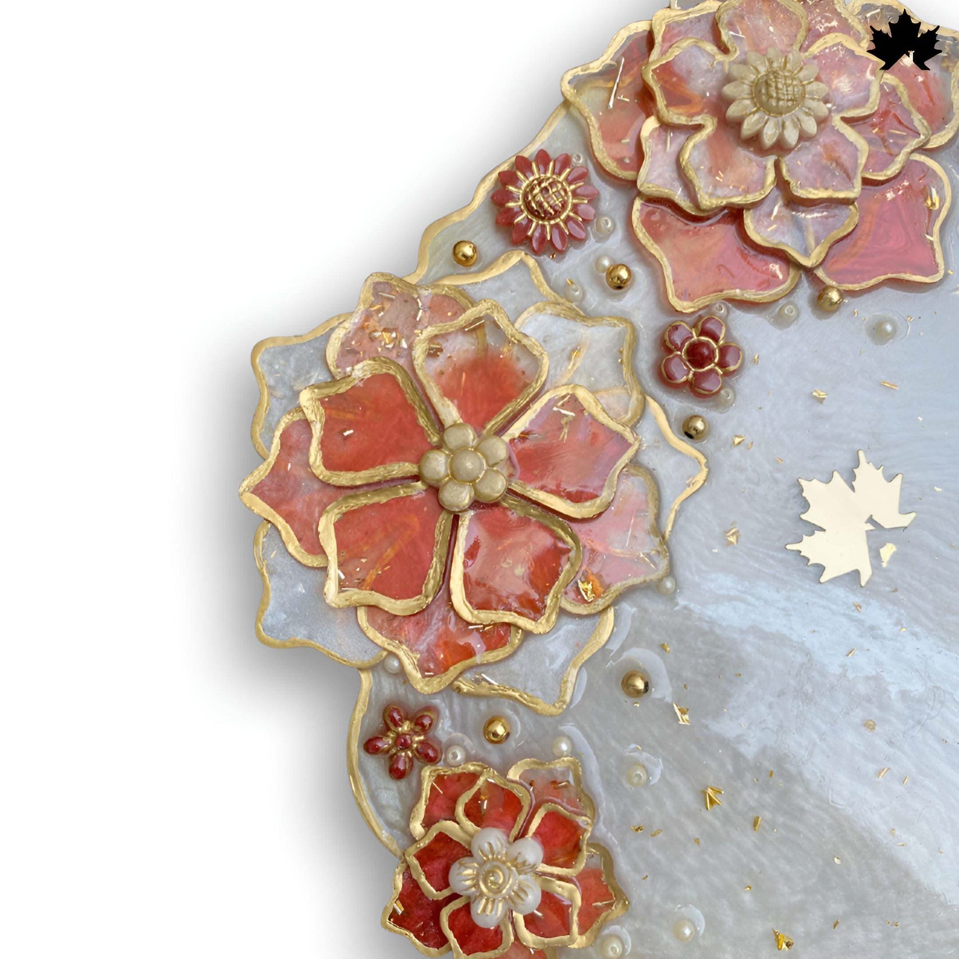 Scarlet Bloom Luxury Pooja Thali with Floral Detailing | Fankaarlok - Fankaarlok