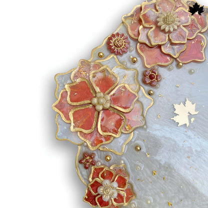 Scarlet Bloom Luxury Pooja Thali with Floral Detailing | Fankaarlok - Fankaarlok