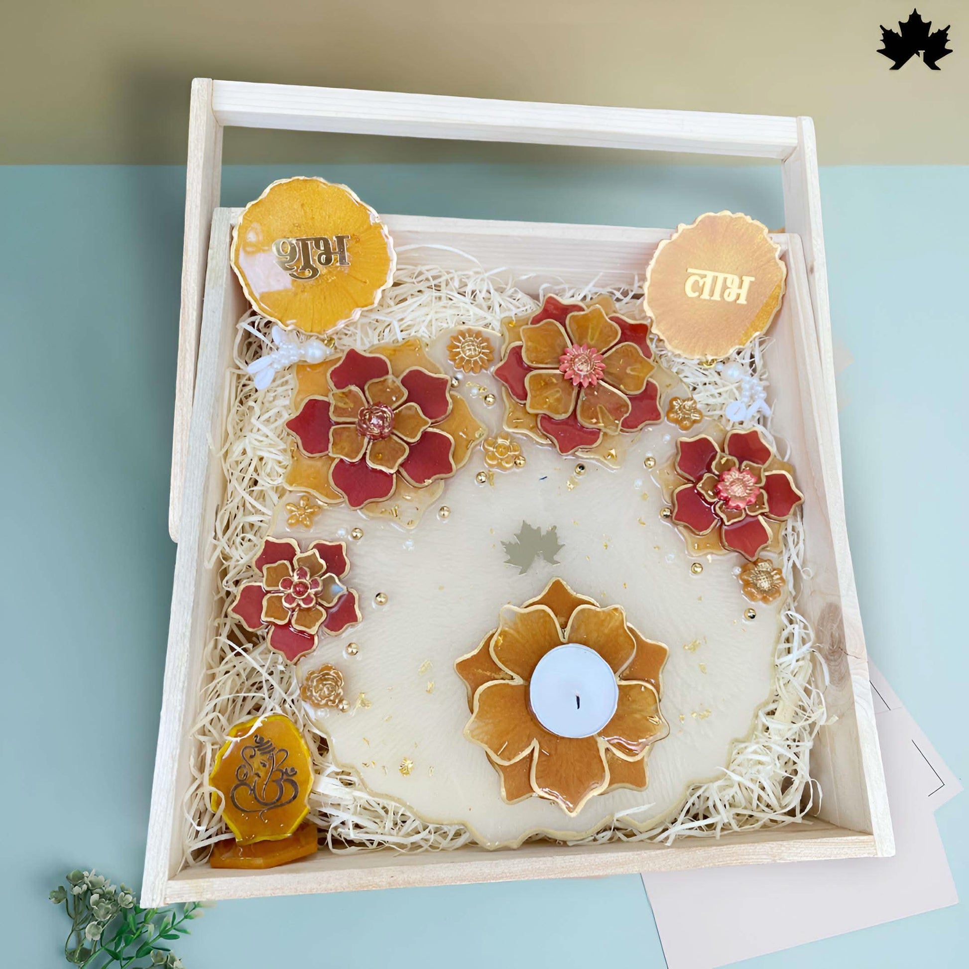 Corporate Diwali Gift Hamper India | Luxury Pooja Thali with Shubh Laabh - Fankaarlok