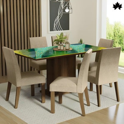 Modern Dining Table for Home – Epoxy & Wood Designer Table | Fankaarlok