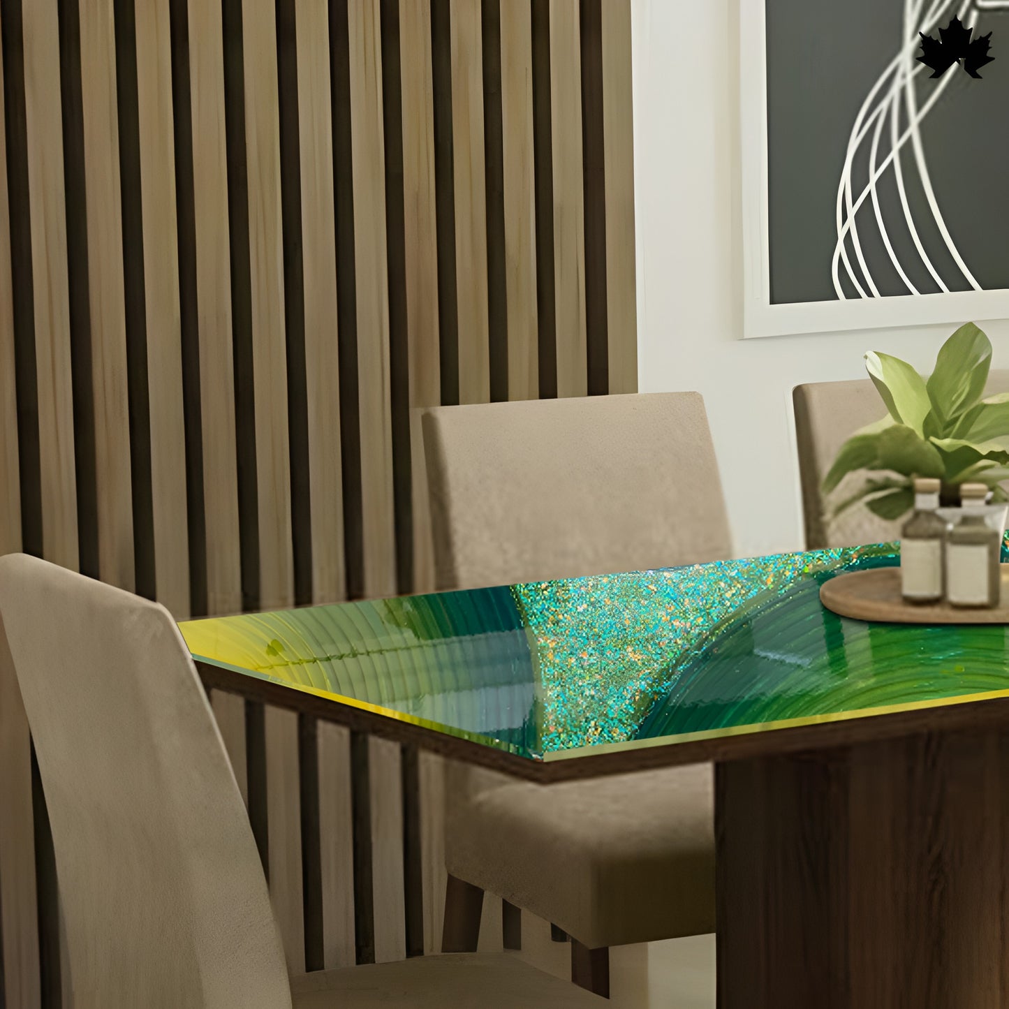 Modern Dining Table for Home – Epoxy & Wood Designer Table | Fankaarlok
