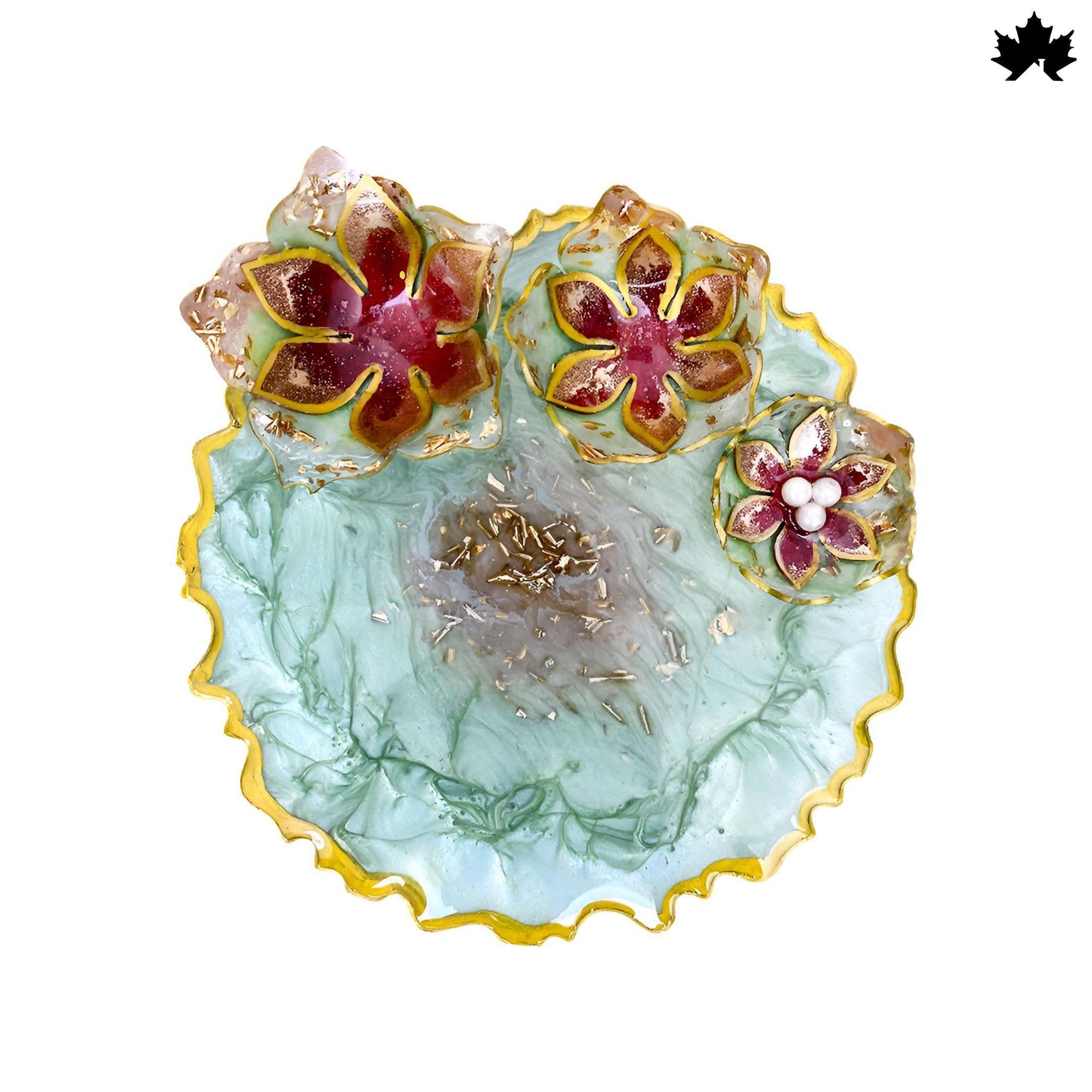 Emerald Lotus Charm – Modern Pooja Thali Designs | Fankaarlok - Fankaarlok