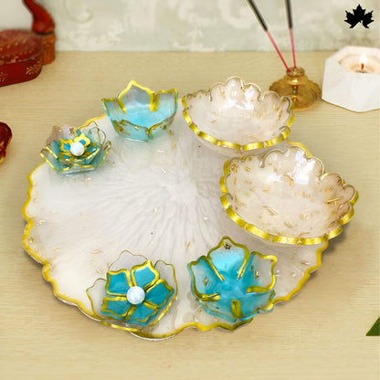 Pooja Thali Set with Bowls | Designer Decorative Thali for Festivals & Rituals - Fankaarlok
