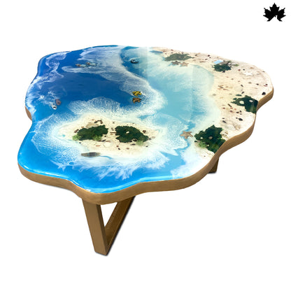 Beach Art Coffee Table – Luxury Epoxy Ocean & Sand Design | Fankaarlok