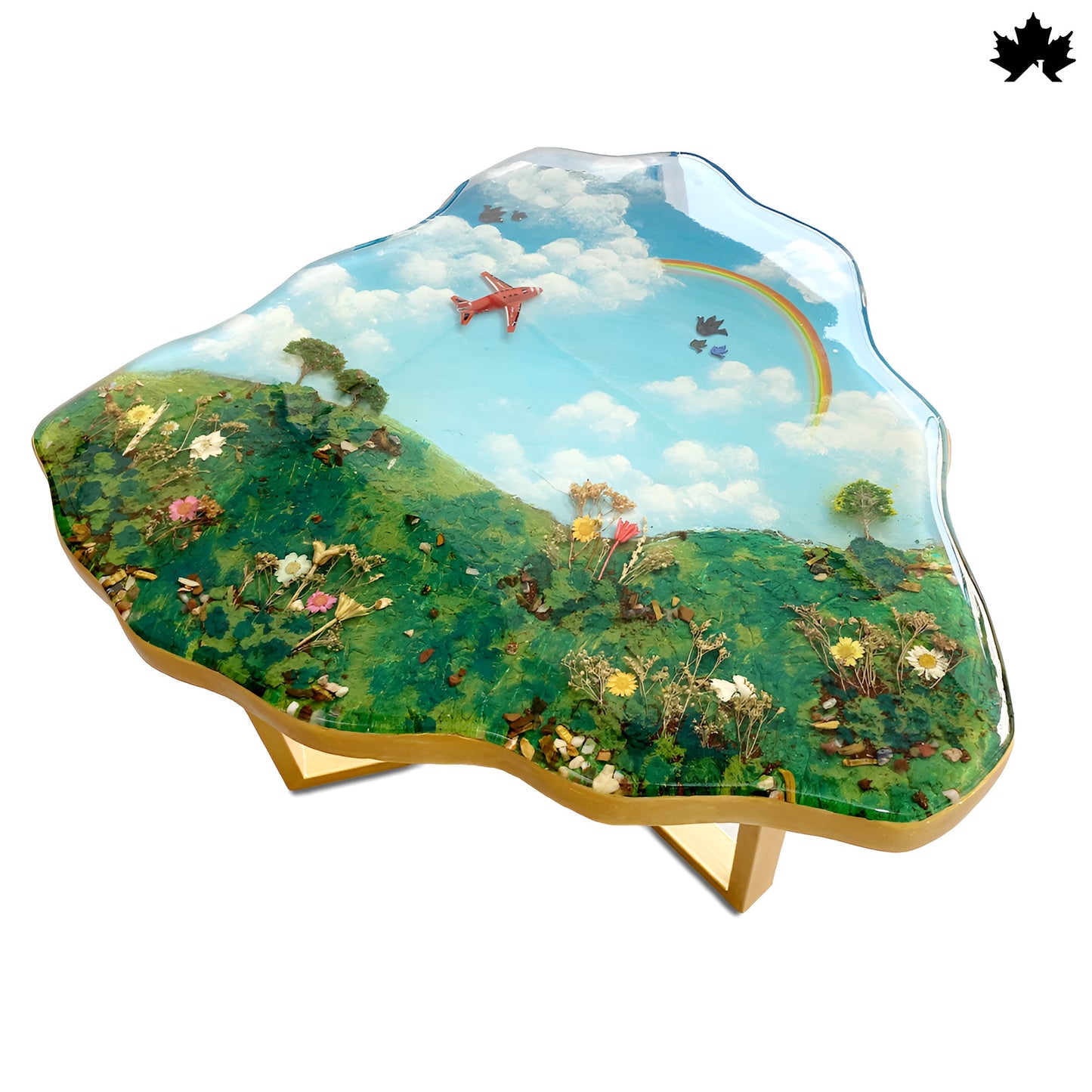 Sky Themed Coffee Table – Handcrafted Epoxy Cloud Art Table | Fankaarlok