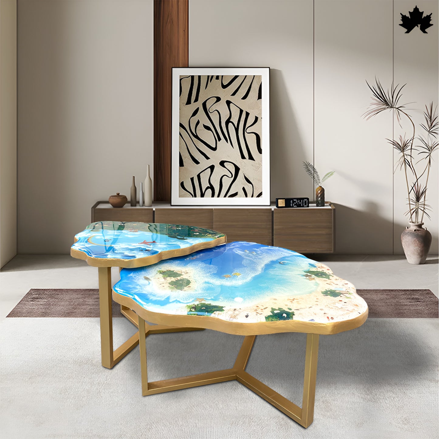 Unique Nesting Table Design – Beach Theme Coffee Table Set | Fankaarlok
