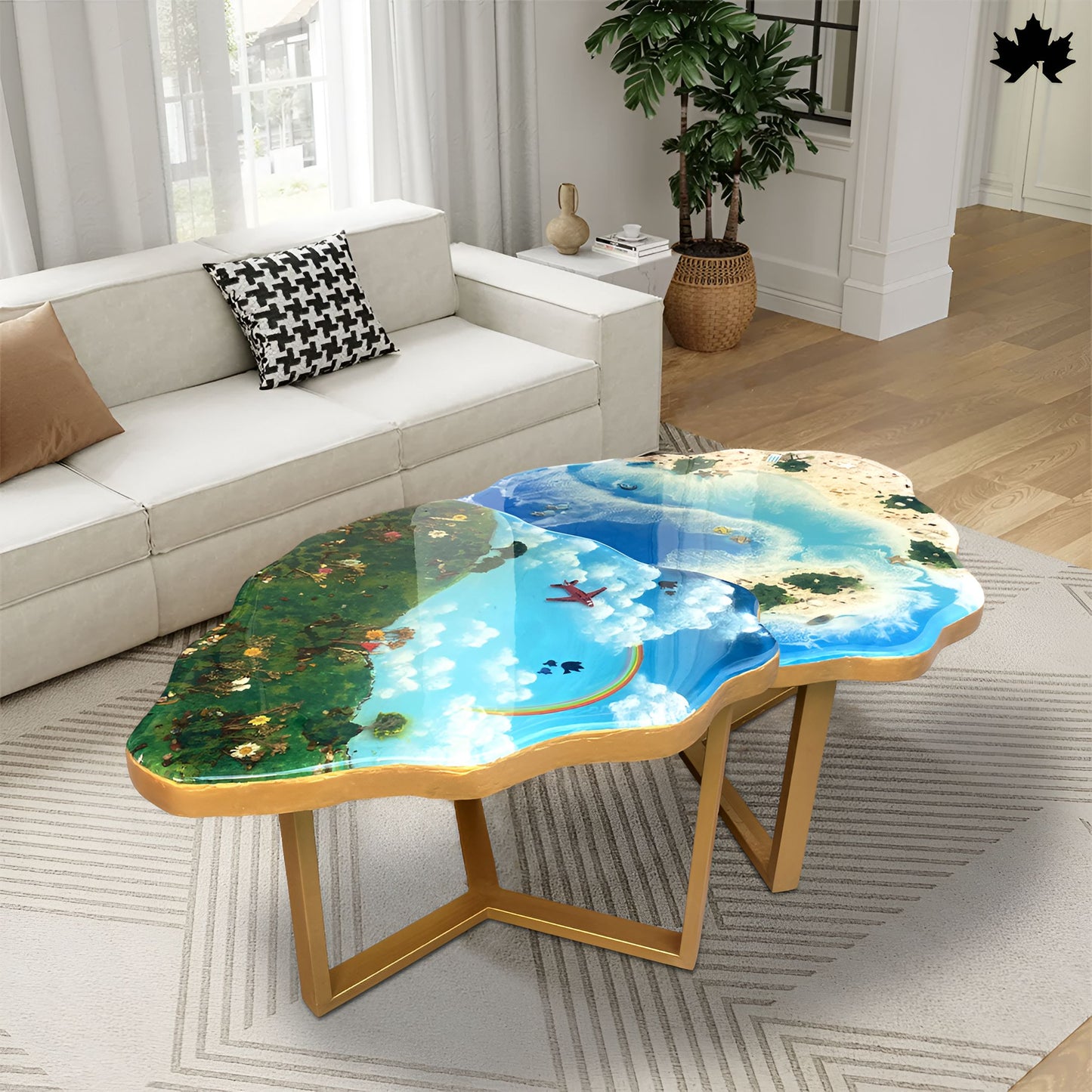 Unique Nesting Table Design – Beach Theme Coffee Table Set | Fankaarlok