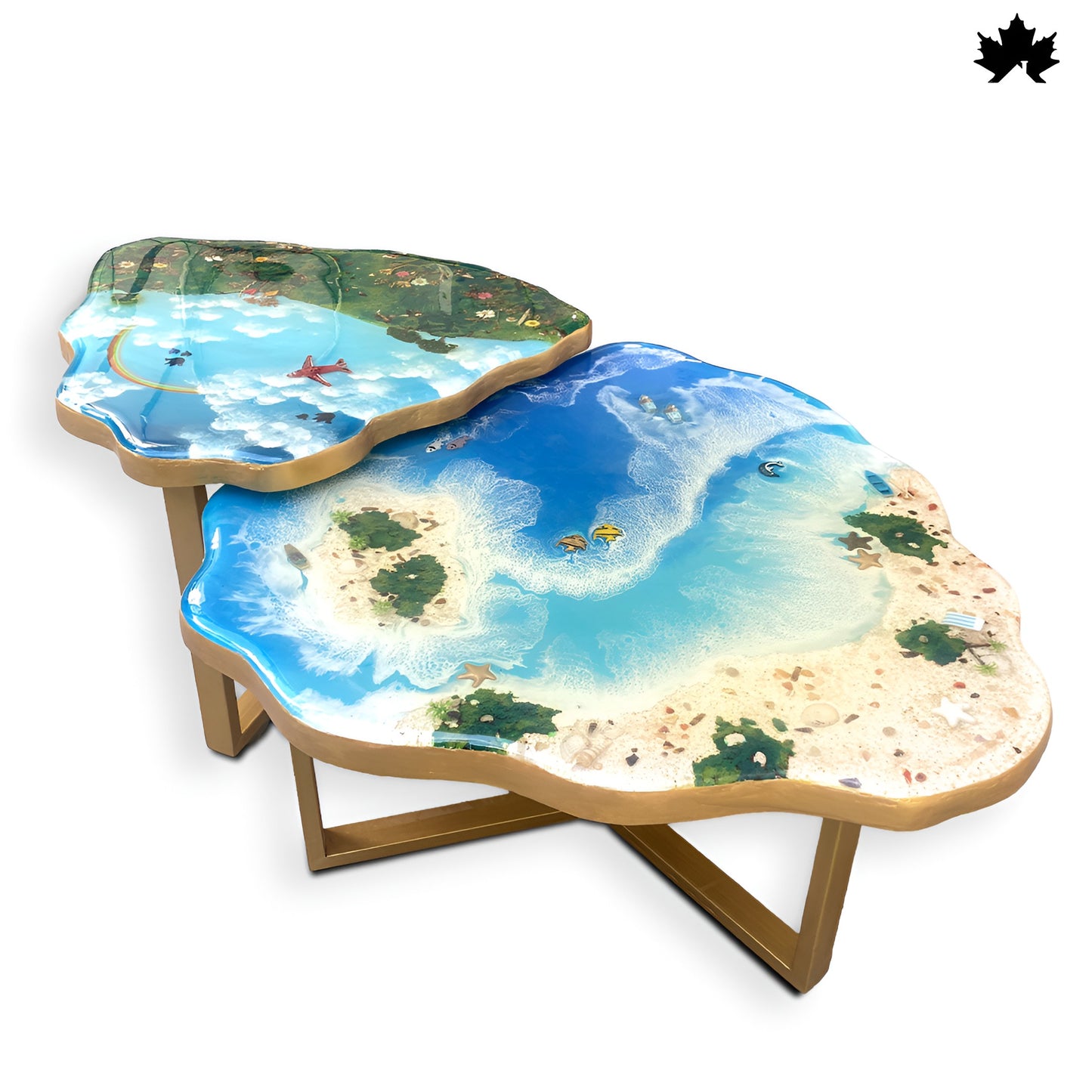 Unique Nesting Table Design – Beach Theme Coffee Table Set | Fankaarlok