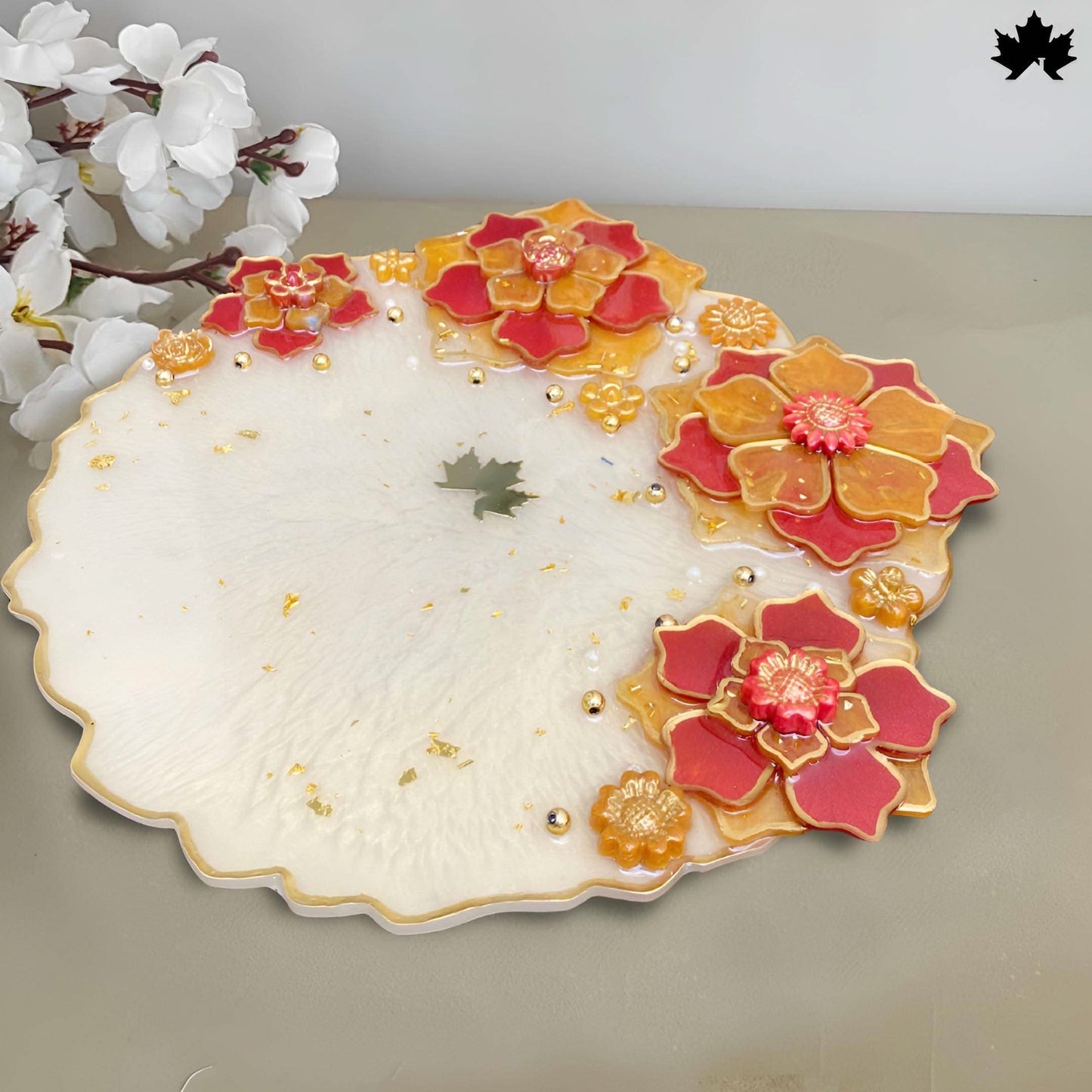 Floral Grace Designer Pooja Thali with Decorative Detailing | Fankaarlok - Fankaarlok