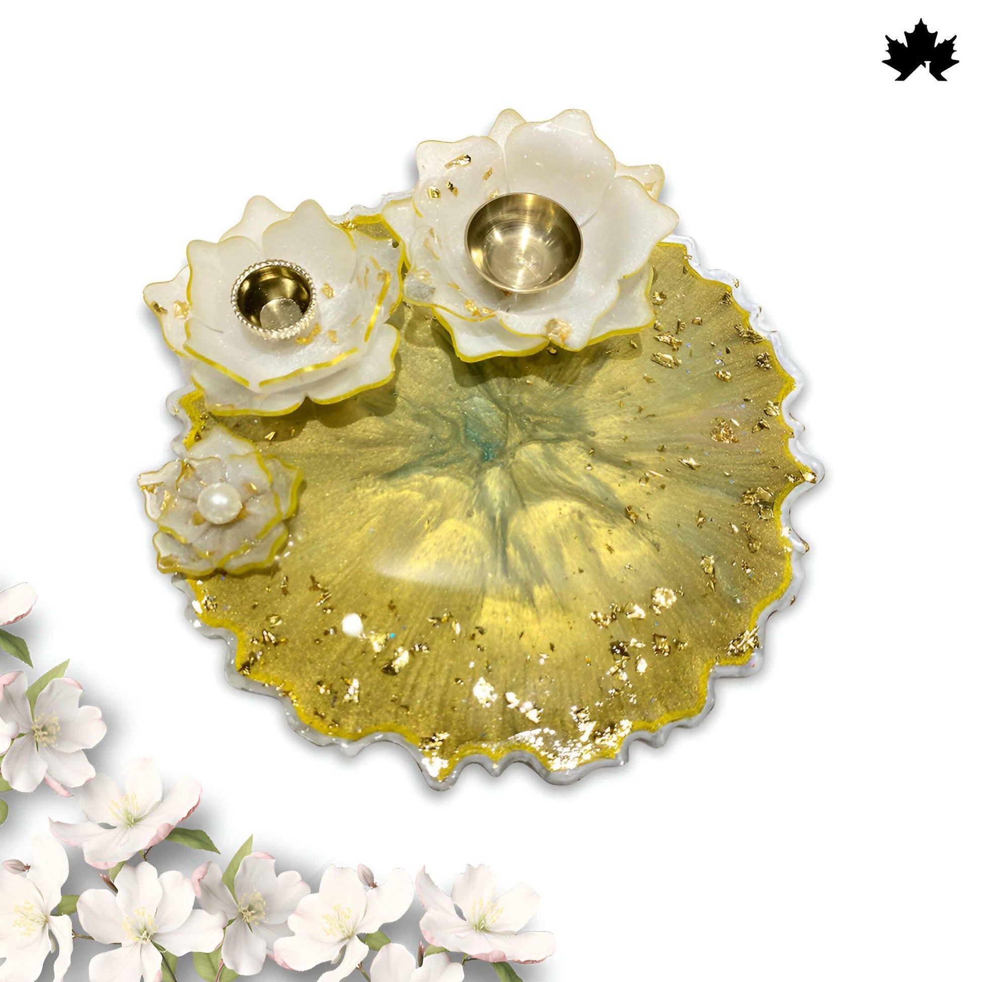 Golden Lotus Elegance – Best Pooja Thali for Gifting | Fankaarlok - Fankaarlok