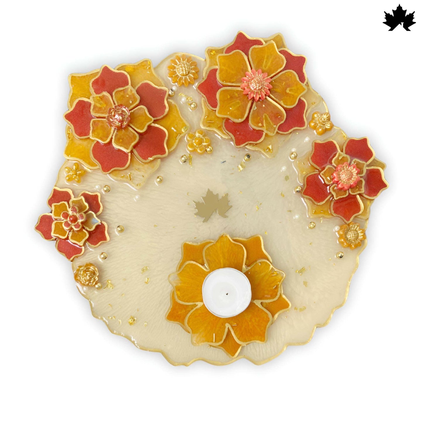 Floral Grace Designer Pooja Thali with Decorative Detailing | Fankaarlok - Fankaarlok