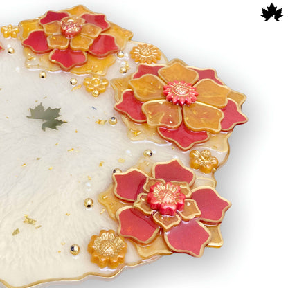 Floral Grace Designer Pooja Thali with Decorative Detailing | Fankaarlok - Fankaarlok