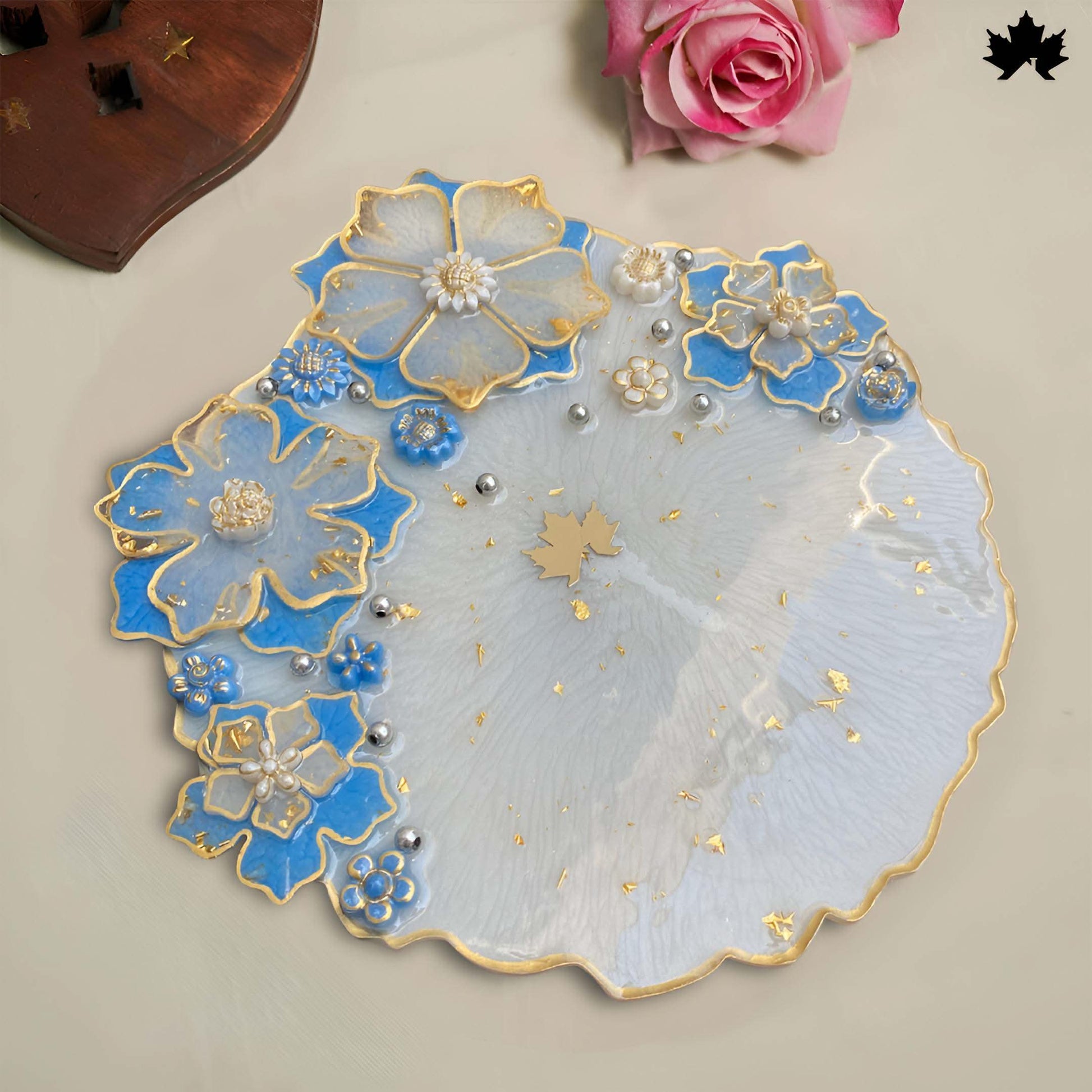 Blue Blossom Divine Pooja Thali – Buy Pooja Thali Online | Fankaarlok - Fankaarlok