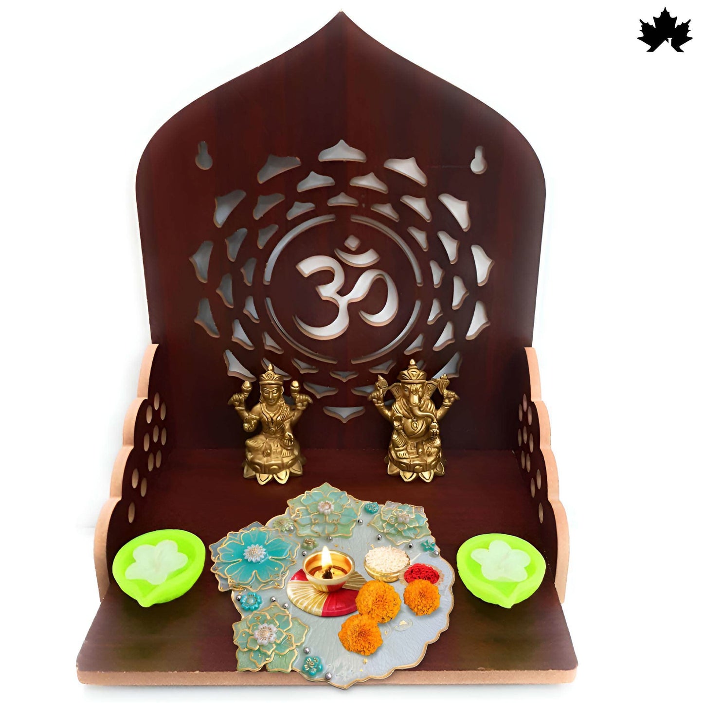 Aqua Bloom Unique Pooja Thali Design with Handcrafted Floral Art | Fankaarlok - Fankaarlok